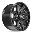 4PLAY 4P80R 20x9 8x170 0et Gloss Black Brushed with Tinted Clear Wheel - View 3