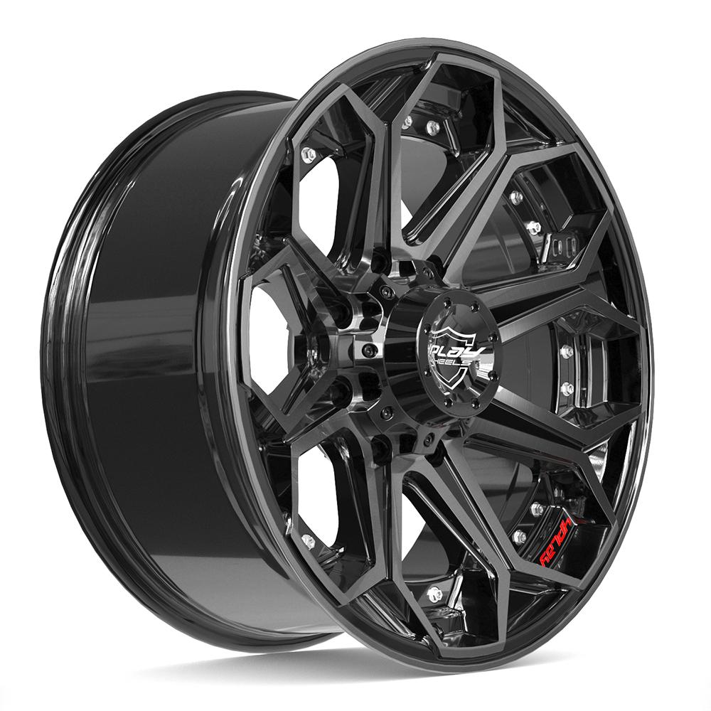4PLAY 4P80R 20x9 8x170 0et Gloss Black Brushed with Tinted Clear Wheel - View 3