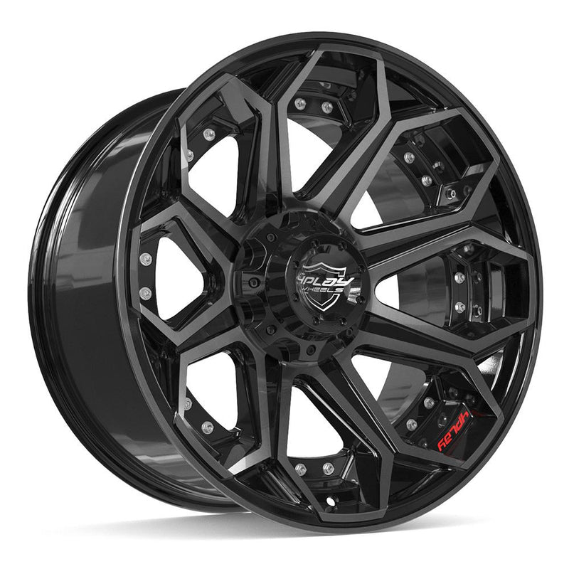 4PLAY 4P80R 20x10 6x135 + 6x139.7 -18et Gloss Black Brushed with Tinted Clear Wheel