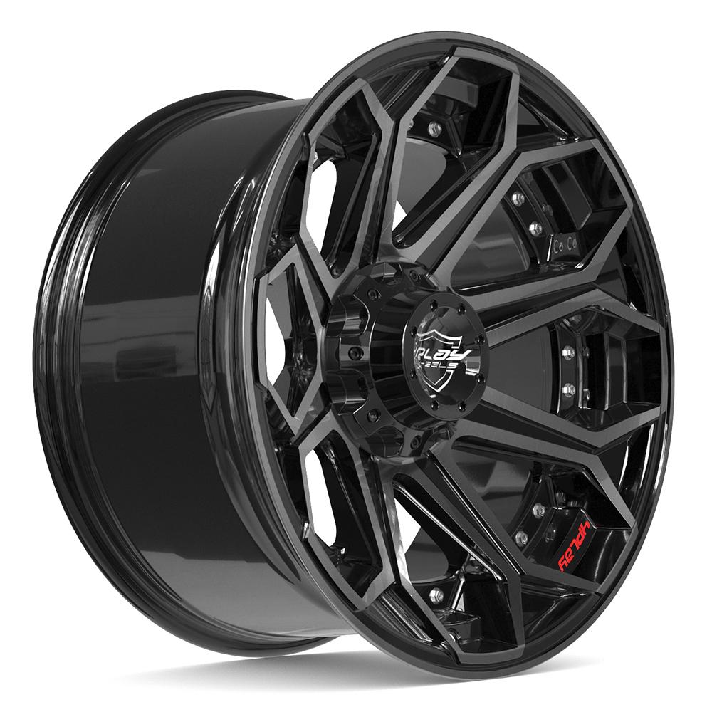 4PLAY 4P80R 20x10 6x135 + 6x139.7 -18et Gloss Black Brushed with Tinted Clear Wheel - View 3