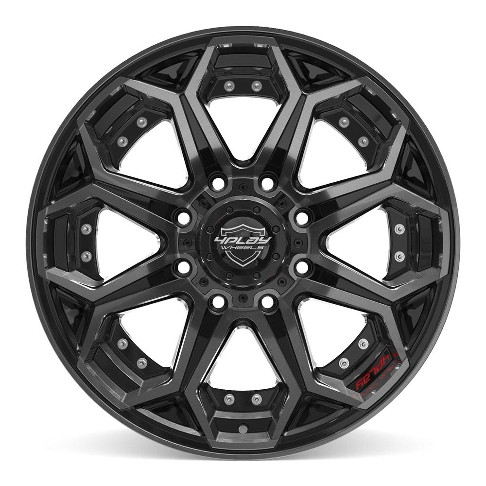 4PLAY 4P80R 20x10 8x170 -24et Gloss Black Brushed with Tinted Clear Wheel - View 2
