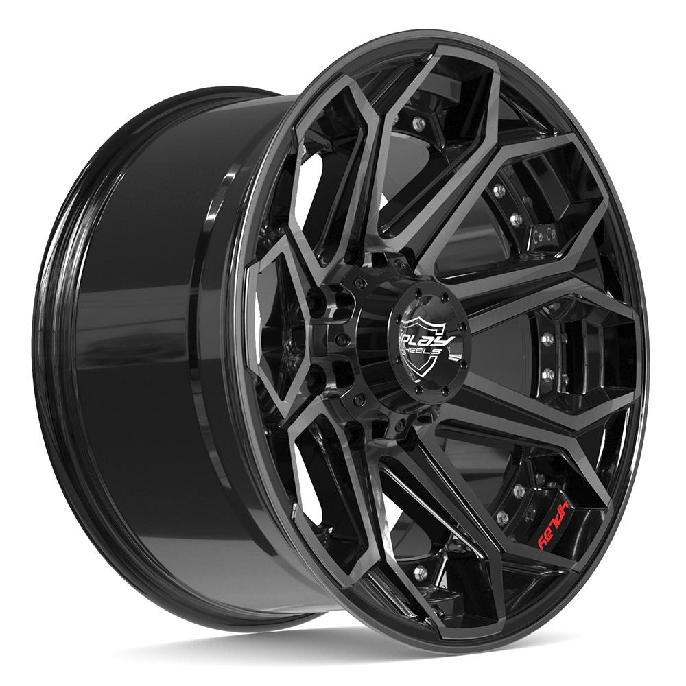 4PLAY 4P80R 20x10 8x170 -24et Gloss Black Brushed with Tinted Clear Wheel - View 3