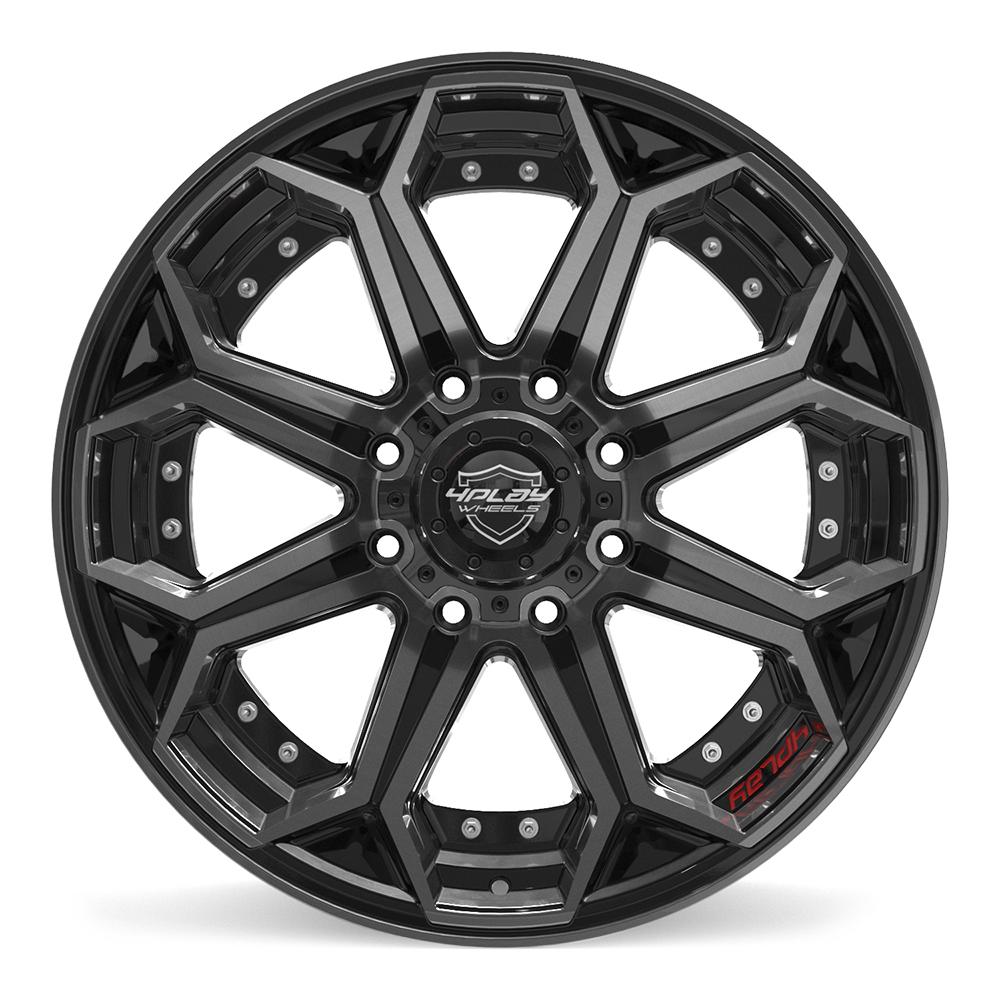 4PLAY 4P80R 22x10 8x180 -24et Gloss Black Brushed with Tinted Clear Wheel - View 2