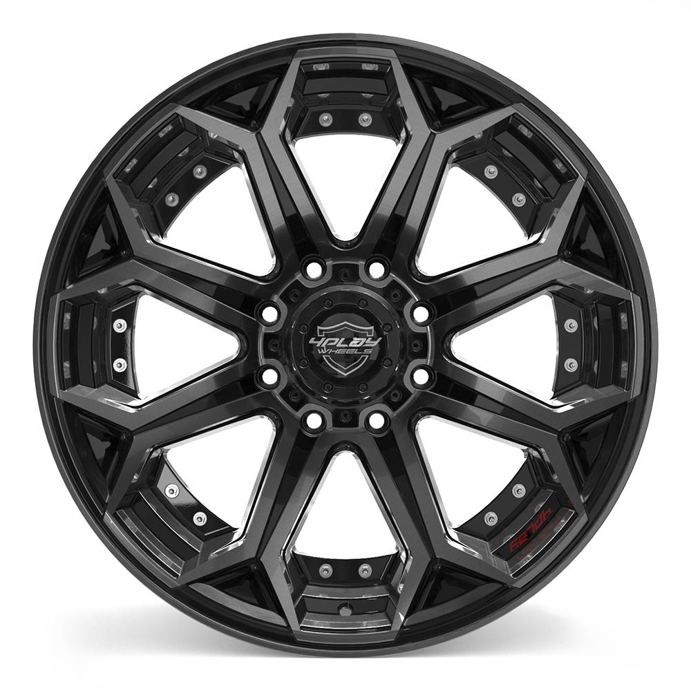 4PLAY 4P80R 22x12 8x180 -44et Gloss Black Brushed with Tinted Clear Wheel - View 2