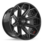 4PLAY 4P80R 22x12 8x180 -44et Gloss Black Brushed with Tinted Clear Wheel
