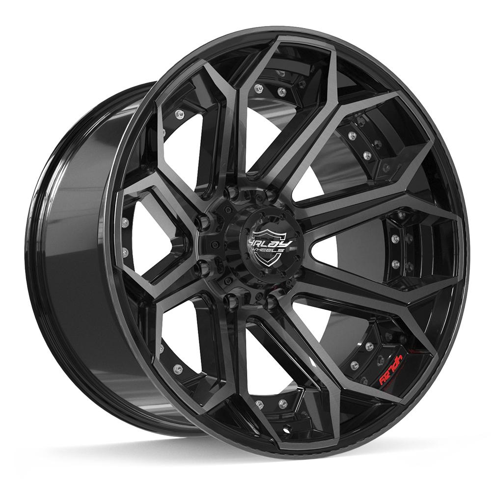 4PLAY 4P80R 22x12 8x180 -44et Gloss Black Brushed with Tinted Clear Wheel