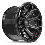 4PLAY 4P80R 22x12 8x180 -44et Gloss Black Brushed with Tinted Clear Wheel - View 3