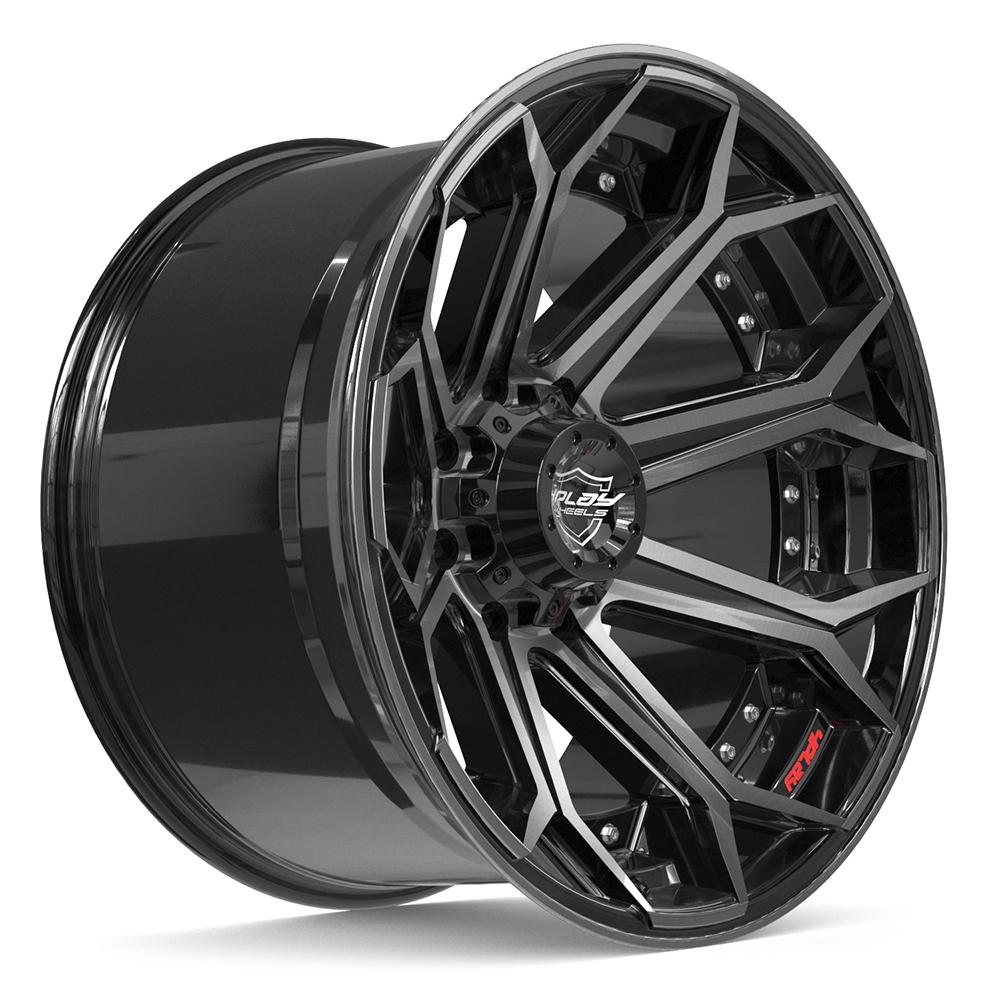 4PLAY 4P80R 22x12 8x180 -44et Gloss Black Brushed with Tinted Clear Wheel - View 3