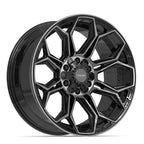 4PLAY 4P83 20x9 6x135 + 6x139.7 0et Gloss Black Brushed with Tinted Clear Wheel