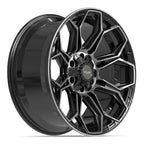 4PLAY 4P83 20x9 6x135 + 6x139.7 0et Gloss Black Brushed with Tinted Clear Wheel - View 3