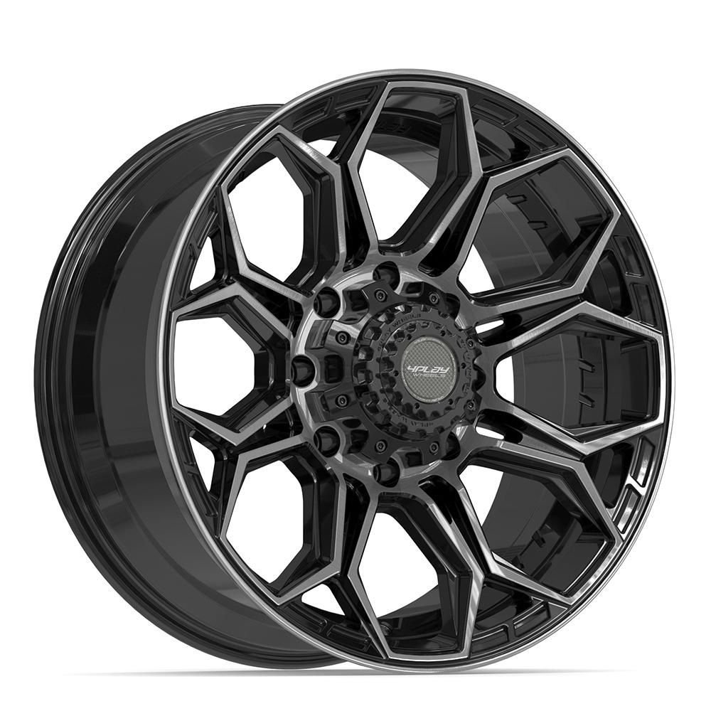 4PLAY 4P83 20x9 8x170 0et Gloss Black Brushed with Tinted Clear Wheel