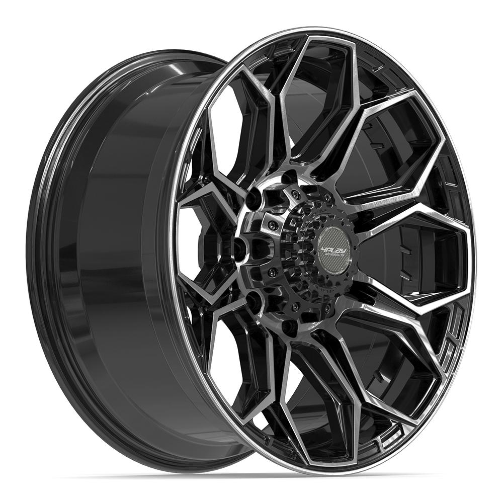 4PLAY 4P83 20x9 8x180 0et Gloss Black Brushed with Tinted Clear Wheel - View 3