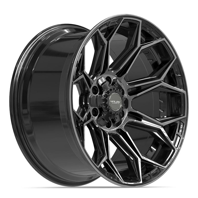 4PLAY 4P83 20x10 6x135 + 6x139.7 -18et Gloss Black Brushed with Tinted Clear Wheel - View 3