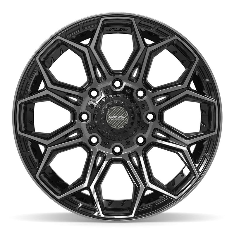 4PLAY 4P83 20x10 8x180 -18et Gloss Black Brushed with Tinted Clear Wheel - View 2
