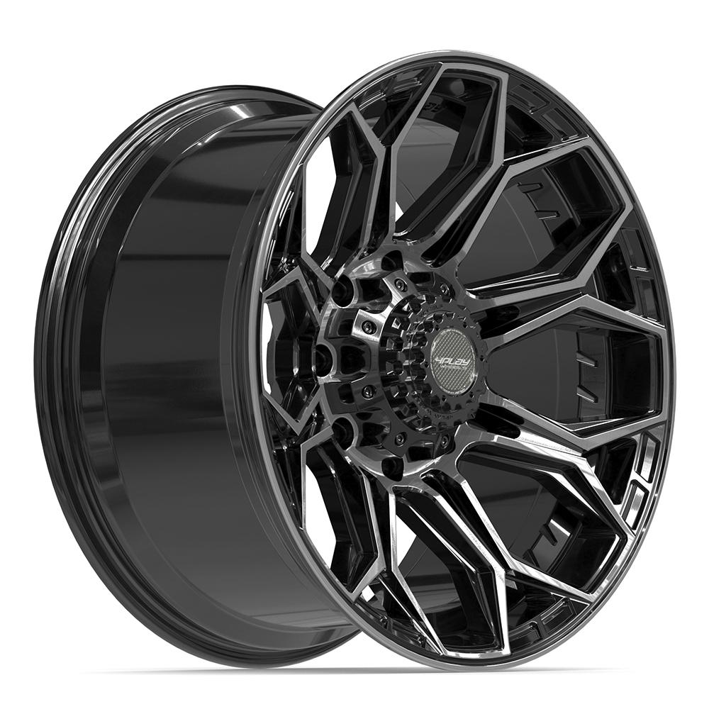 4PLAY 4P83 20x10 8x180 -18et Gloss Black Brushed with Tinted Clear Wheel - View 3
