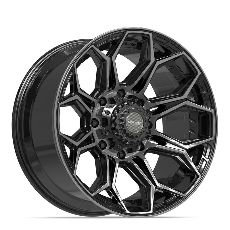4PLAY 4P83 20x10 8x165.1 -18et Gloss Black Brushed with Tinted Clear Wheel
