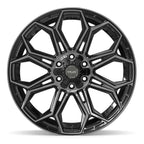 4PLAY 4P83 22x9 6x135 + 6x139.7 12et Gloss Black Brushed with Tinted Clear Wheel - View 2