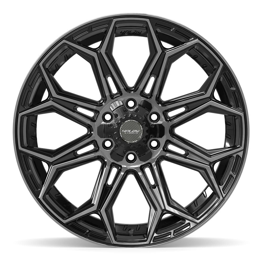 4PLAY 4P83 22x9 6x135 + 6x139.7 12et Gloss Black Brushed with Tinted Clear Wheel - View 2