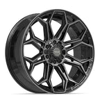 4PLAY 4P83 22x9 6x135 + 6x139.7 12et Gloss Black Brushed with Tinted Clear Wheel