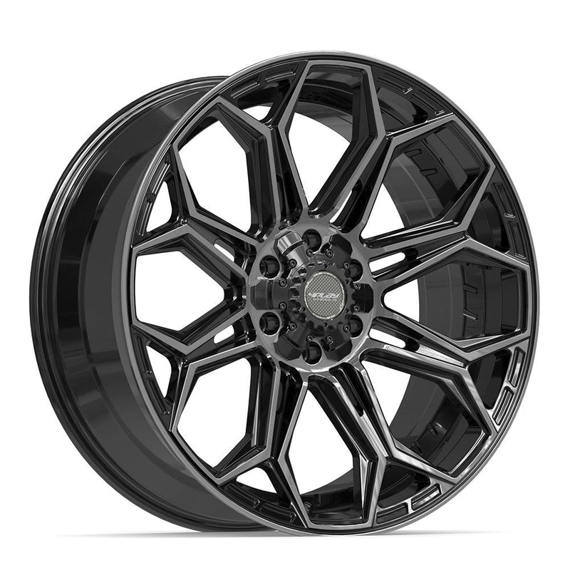4PLAY 4P83 22x9 6x135 + 6x139.7 12et Gloss Black Brushed with Tinted Clear Wheel