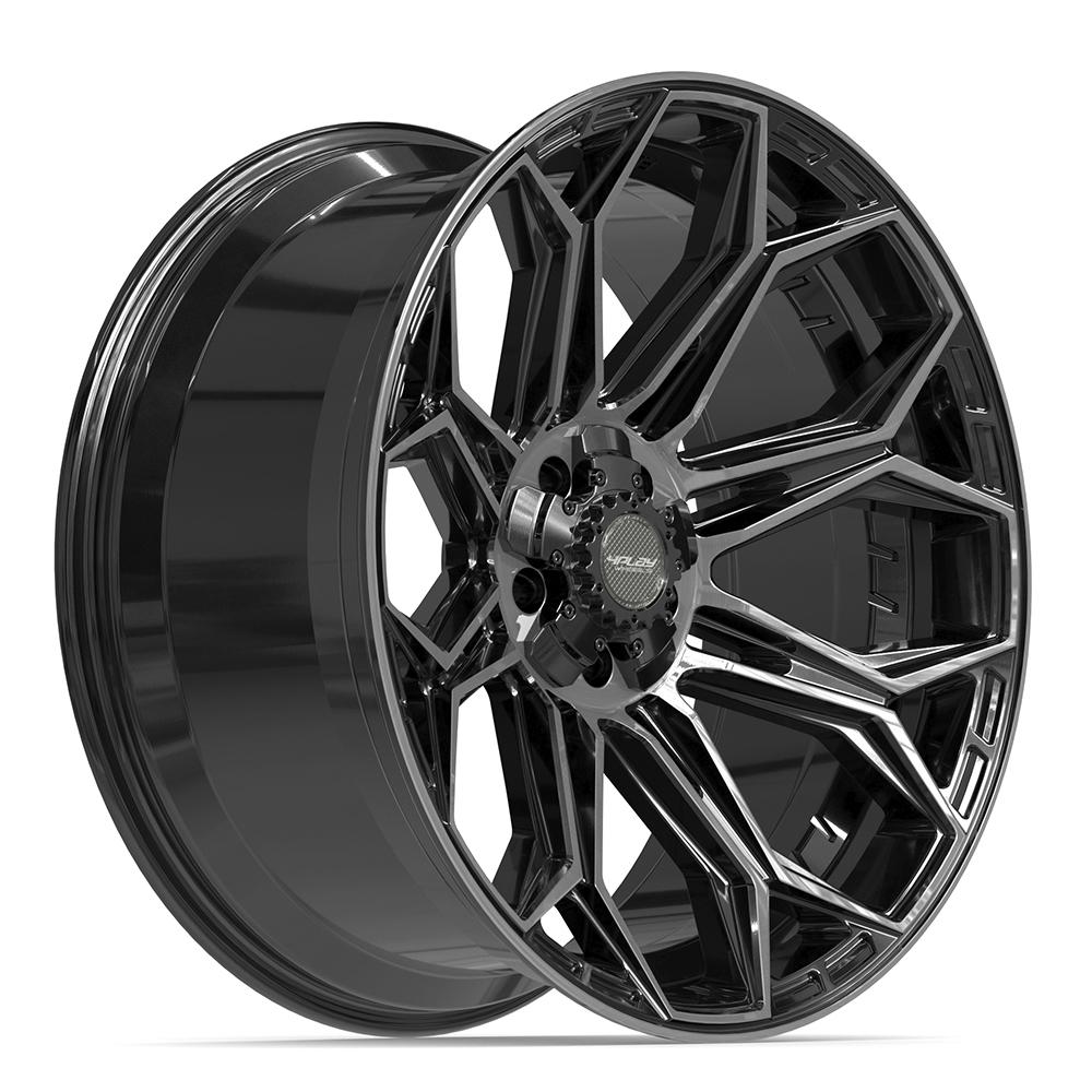 4PLAY 4P83 22x10 5x127 + 5x139.7 -18et Gloss Black Brushed with Tinted Clear Wheel - View 3