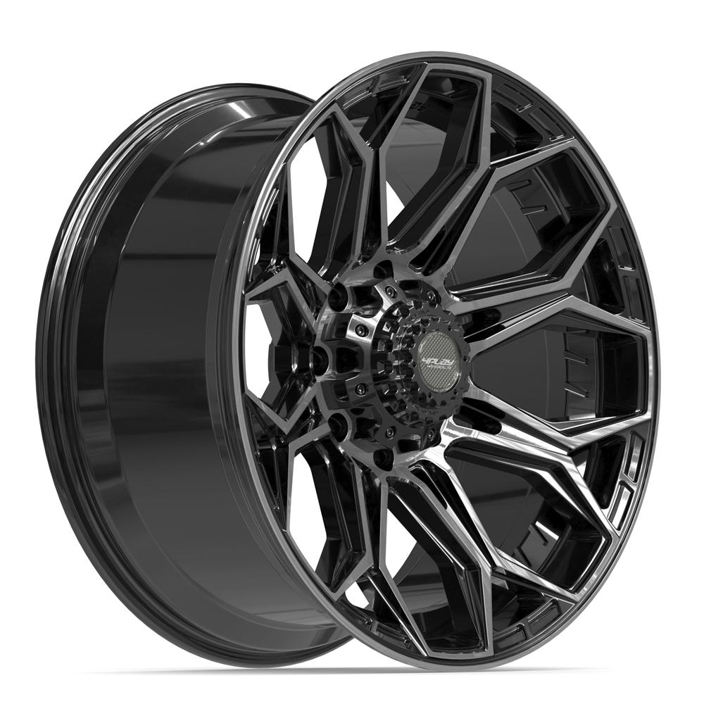 4PLAY 4P83 22x10 8x165.1 -18et Gloss Black Brushed with Tinted Clear Wheel - View 3