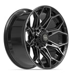4PLAY 4P83 22x10 8x165.1 -18et Gloss Black Brushed with Tinted Clear Wheel - View 3