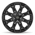 4PLAY 4P83 22x12 5x127 + 5x139.7 -44et Gloss Black Brushed with Tinted Clear Wheel - View 2