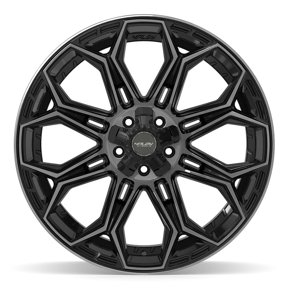 4PLAY 4P83 22x12 5x127 + 5x139.7 -44et Gloss Black Brushed with Tinted Clear Wheel - View 2