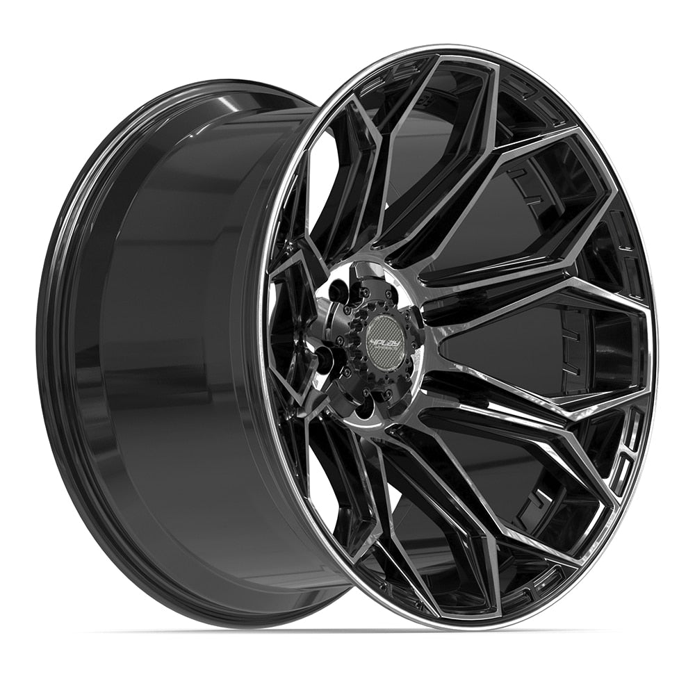 4PLAY 4P83 22x12 5x127 + 5x139.7 -44et Gloss Black Brushed with Tinted Clear Wheel - View 3
