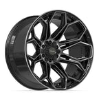 4PLAY 4P83 22x12 6x135 + 6x139.7 -44et Gloss Black Brushed with Tinted Clear Wheel