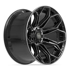 4PLAY 4P83 22x12 6x135 + 6x139.7 -44et Gloss Black Brushed with Tinted Clear Wheel - View 3