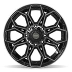 4PLAY 4P83 22x12 8x180 -44et Gloss Black Brushed with Tinted Clear Wheel - View 2