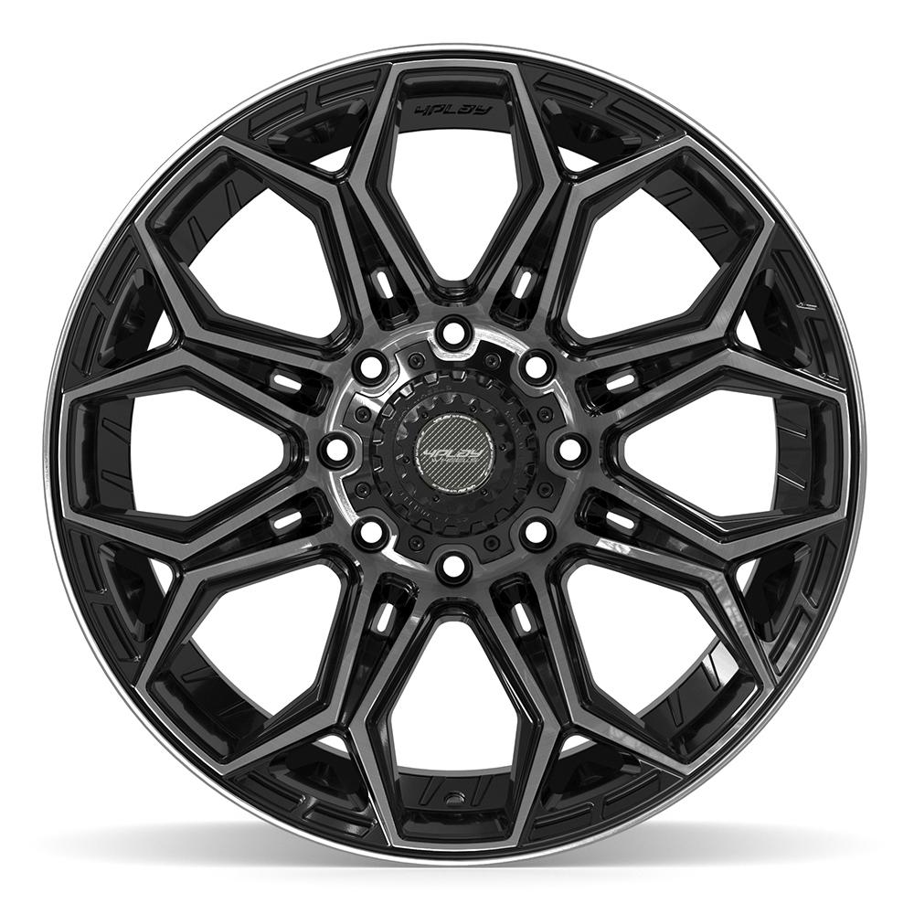 4PLAY 4P83 22x12 8x180 -44et Gloss Black Brushed with Tinted Clear Wheel - View 2