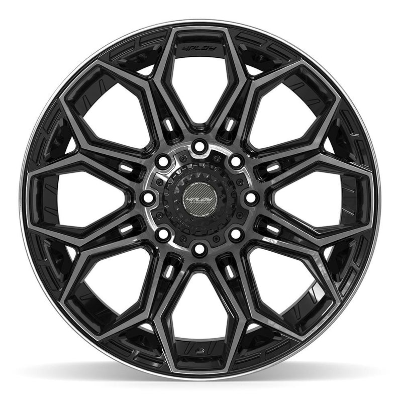 4PLAY 4P83 22x12 8x180 -44et Gloss Black Brushed with Tinted Clear Wheel - View 2