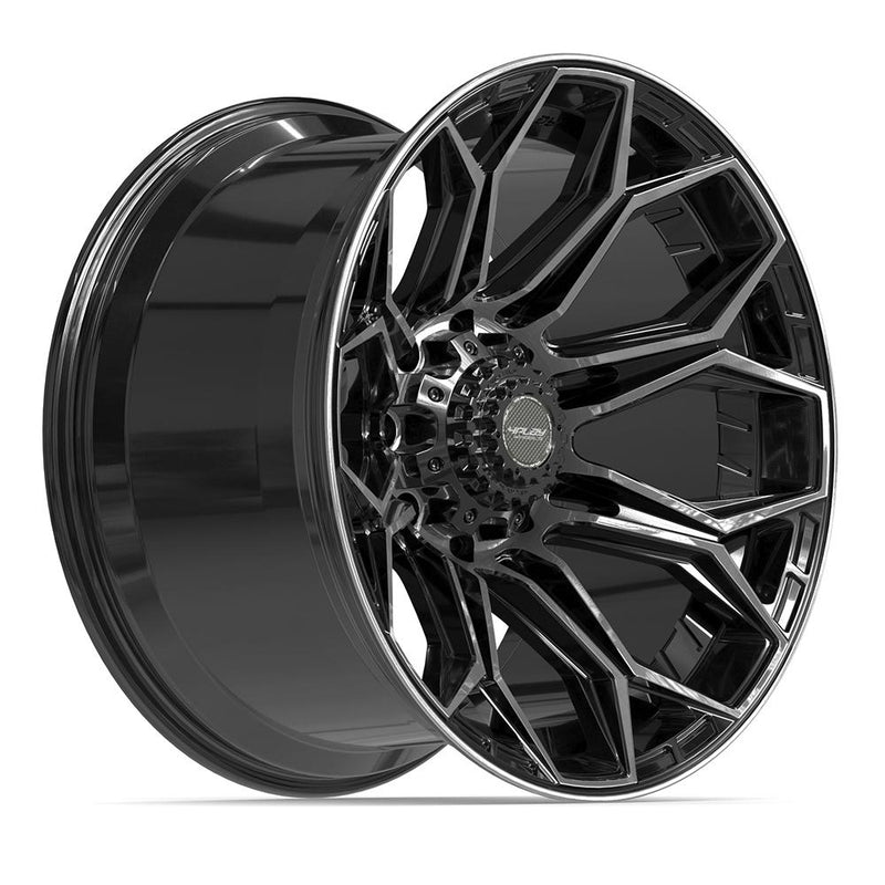 4PLAY 4P83 22x12 8x180 -44et Gloss Black Brushed with Tinted Clear Wheel - View 3