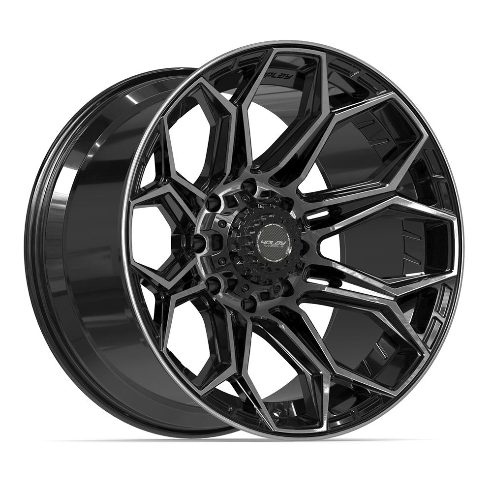 4PLAY 4P83 22x12 8x165.1 -44et Gloss Black Brushed with Tinted Clear Wheel