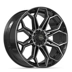 4PLAY 4P83 24x10 6x135 + 6x139.7 18et Gloss Black Brushed with Tinted Clear Wheel