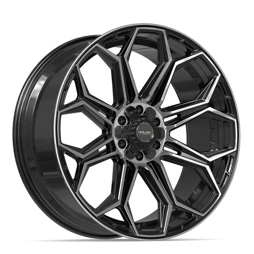 4PLAY 4P83 24x10 6x135 + 6x139.7 18et Gloss Black Brushed with Tinted Clear Wheel
