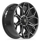 4PLAY 4P83 24x10 6x135 + 6x139.7 18et Gloss Black Brushed with Tinted Clear Wheel - View 3
