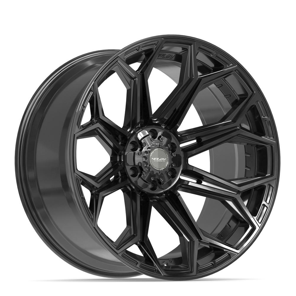 4PLAY 4P83 24x12 6x135 + 6x139.7 -44et Gloss Black Wheel