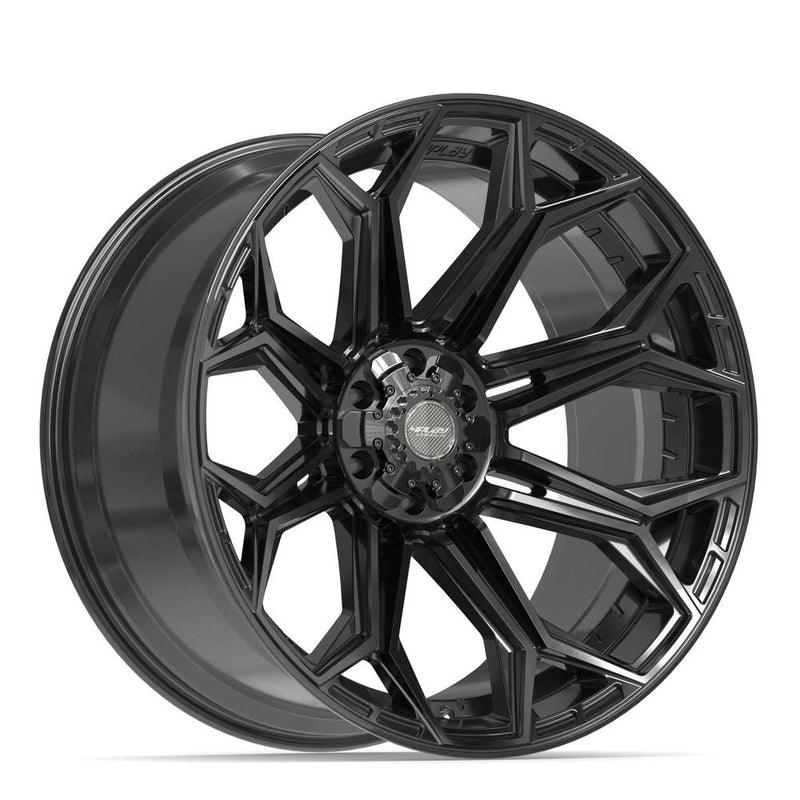 4PLAY 4P83 24x12 6x135 + 6x139.7 -44et Gloss Black Wheel