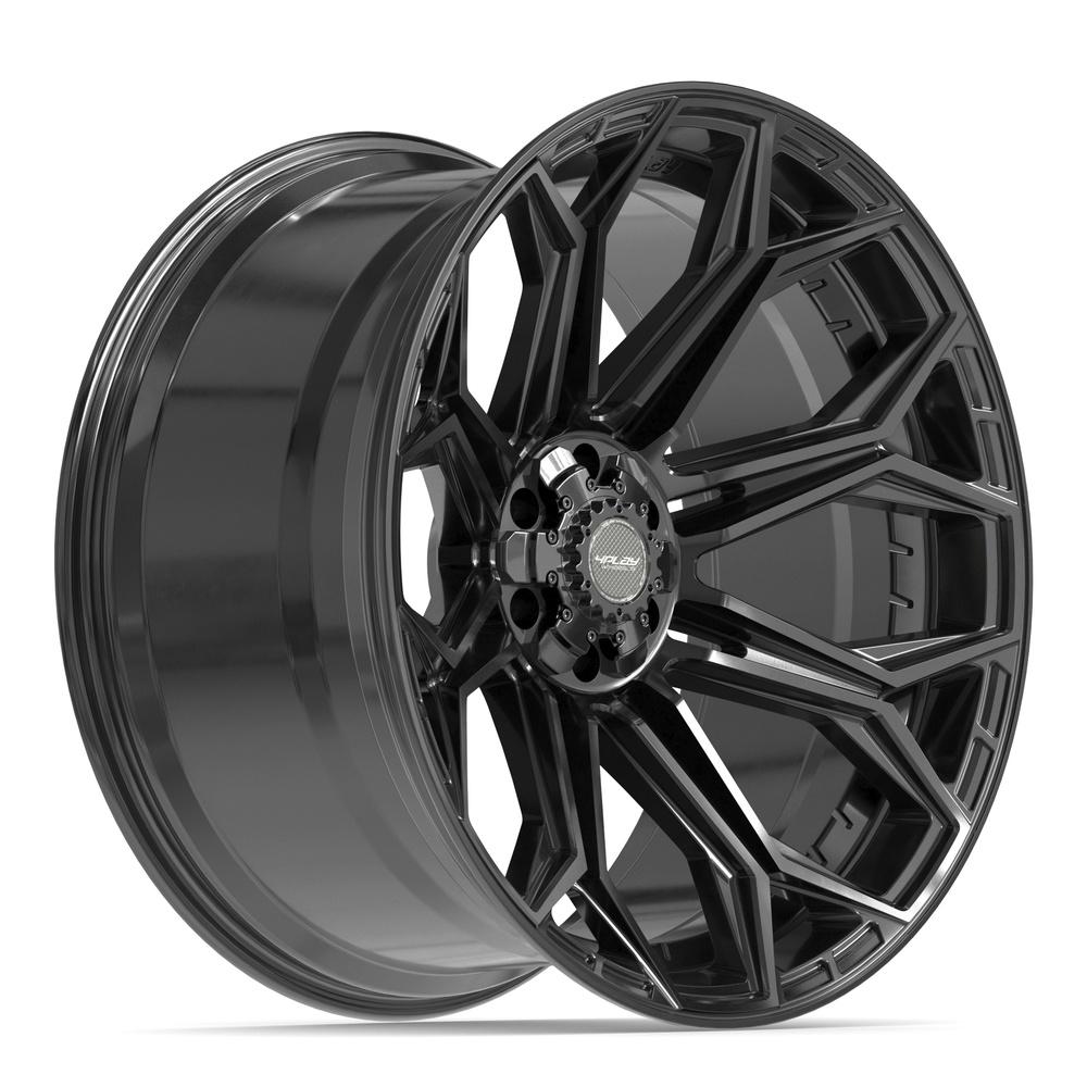4PLAY 4P83 24x12 6x135 + 6x139.7 -44et Gloss Black Wheel - View 3