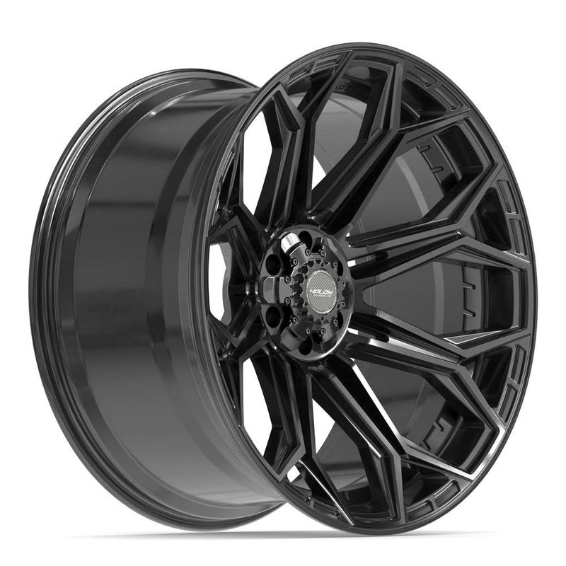 4PLAY 4P83 24x12 6x135 + 6x139.7 -44et Gloss Black Wheel - View 3