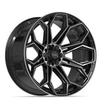 4PLAY 4P83 24x12 6x135 + 6x139.7 -44et Gloss Black Brushed with Tinted Clear Wheel