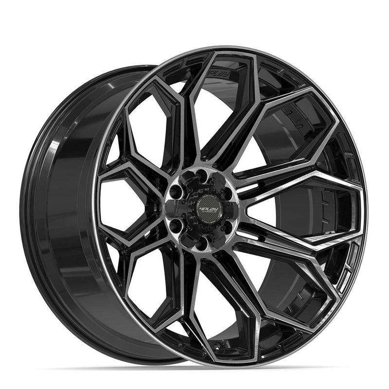 4PLAY 4P83 24x12 6x135 + 6x139.7 -44et Gloss Black Brushed with Tinted Clear Wheel