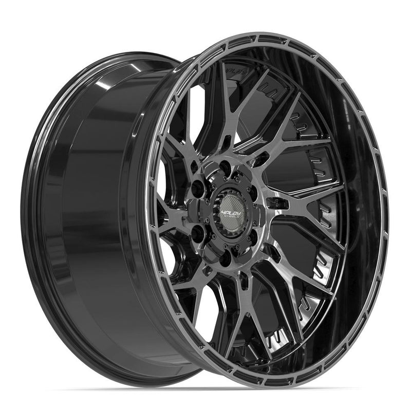 4PLAY 4PL28 20x10 6x135 + 6x139.7 -18et Gloss Black Brushed with Tinted Clear Wheel - View 3