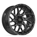4PLAY 4PL28 22x10 6x135 + 6x139.7 -18et Gloss Black Brushed with Tinted Clear Wheel