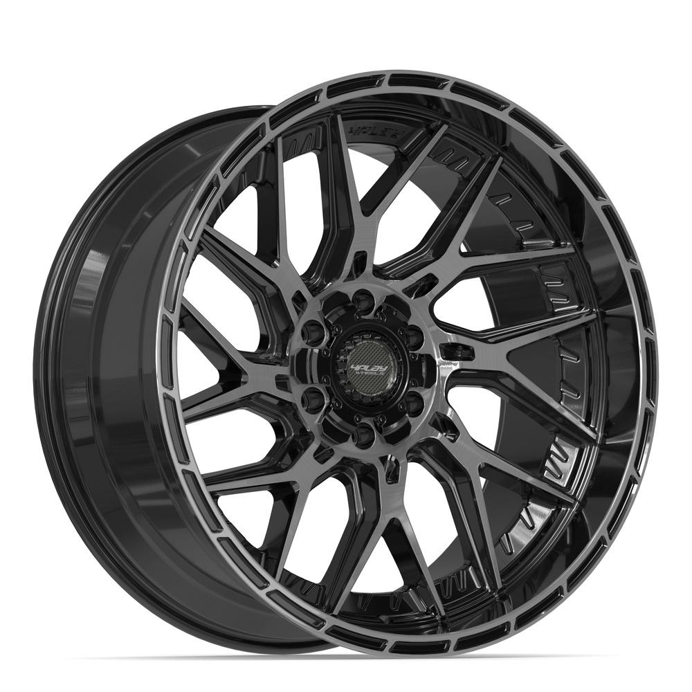4PLAY 4PL28 22x10 6x135 + 6x139.7 -18et Gloss Black Brushed with Tinted Clear Wheel