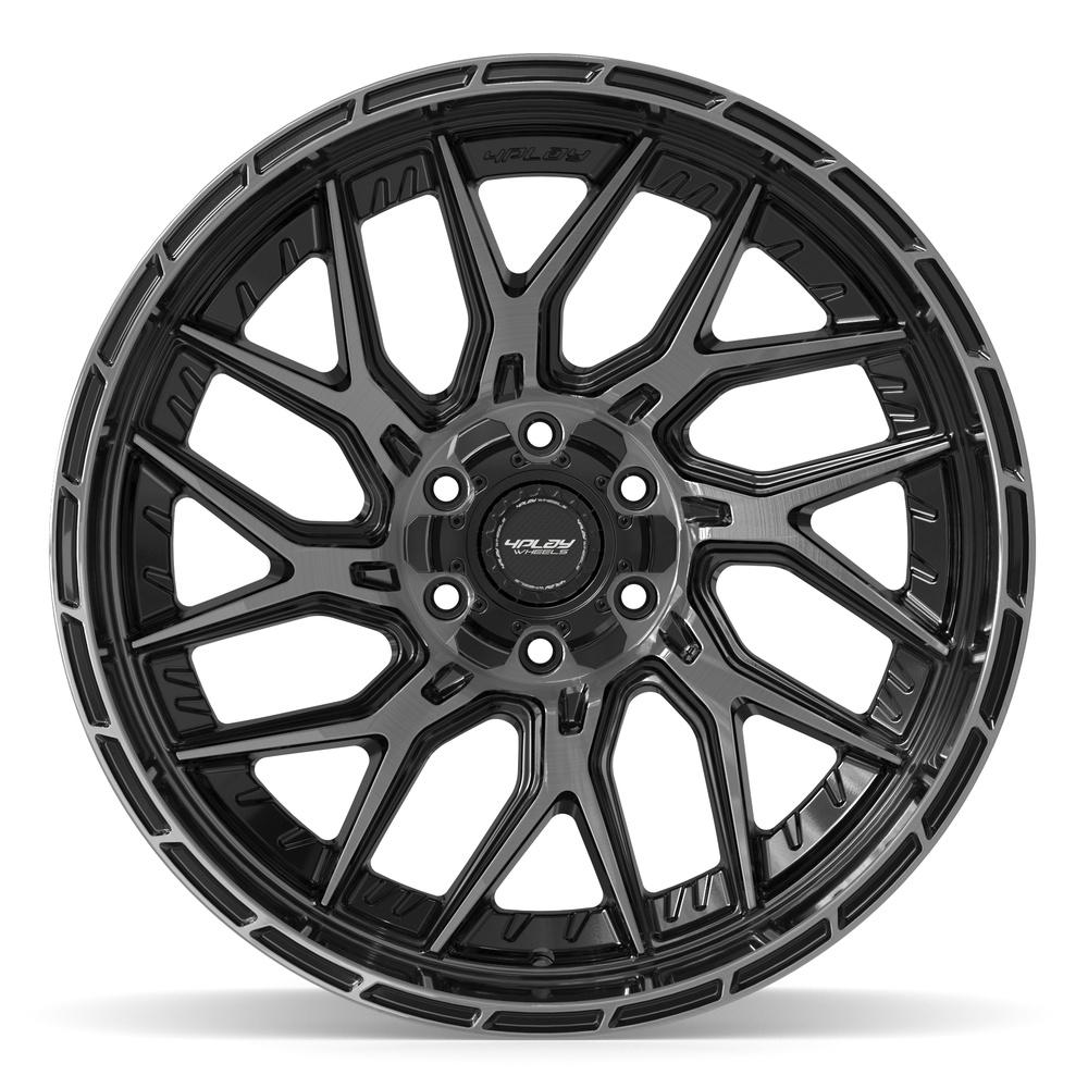 4PLAY 4PL28 22x12 6x135 + 6x139.7 -44et Gloss Black Brushed with Tinted Clear Wheel - View 2